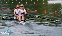Hanna Gailis Inntjore (b), Marianne Madsen (s), Women's Pair, Norway, 2021 World Rowing Final Olympic Qualification Regatta, Lucerne, Switzerland