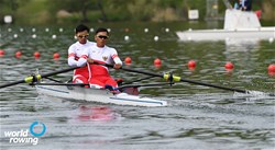 Denri Maulidzar Al Ghifari (b), Ferdiansyah Ferdiansyah (s), Men's Pair, Indonesia, 2021 World Rowing Final Olympic Qualification Regatta, Lucerne, Switzerland