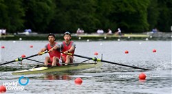 Sensen Chen (b), Jingbin Zhao (s), Men's Pair, People's Republic of China, 2021 World Rowing Final Olympic Qualification Regatta, Lucerne, Switzerland