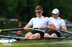 Friedrich Dunkel (b), Marc Kammann (s), Men's Pair, Germany, 2021 World Rowing Final Olympic Qualification Regatta, Lucerne, Switzerland; Friedrich Dunkel; ade21e6e-2286-499e-bd87-b542ed3cd9c3; Marc Kammann; ae41572c-9483-4363-8335-1b725e15e3e0; M2-; GER