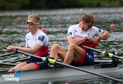Jakub Podrazil (b), Jan Cincibuch (s), Men's Double Sculls, Czech Republic, 2021 World Rowing Final Olympic Qualification Regatta, Lucerne, Switzerland