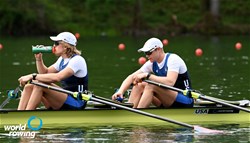 Jonathan Kirkegaard (b), Kevin Cardno (s), Men's Double Sculls, United States of America, 2021 World Rowing Final Olympic Qualification Regatta, Lucerne, Switzerland