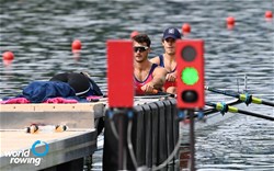 Francisco Lapostol (b), Alfredo Abraham (s), Men's Double Sculls, Chile, 2021 World Rowing Final Olympic Qualification Regatta, Lucerne, Switzerland