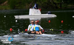 Andrii Mykhailov (b), Serhii Budko (s), Men's Double Sculls, Ukraine, 2021 World Rowing Final Olympic Qualification Regatta, Lucerne, Switzerland
