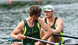 Campbell Watts (b), David Watts (s), Men's Double Sculls, Australia, 2021 World Rowing Final Olympic Qualification Regatta, Lucerne, Switzerland