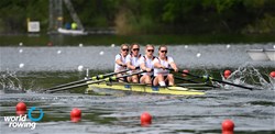 Isabelle Huebener (b), Sina Kuehne, Janka Kirstein, Katja Fuhrmann (s), Women's Four, Germany, 2021 World Rowing Final Olympic Qualification Regatta, Lucerne, Switzerland