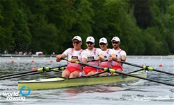 Christoph Seifriedsberger (b), Ferdinand Querfeld, Gabriel Hohensasser, Rudolph Querfeld (s), Men's Four, Austria, 2021 World Rowing Final Olympic Qualification Regatta, Lucerne, Switzerland