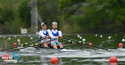 Ander Koppel (b), Elar Loot (s), Lightweight Men's Double Sculls, Estonia, 2021 World Rowing Final Olympic Qualification Regatta, Lucerne, Switzerland / Detlev Seyb/MyRowingPhoto.com