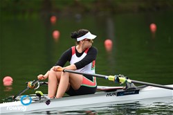 Kitti Bertus, Women's Single Sculls, Hungary, 2021 World Rowing Final Olympic Qualification Regatta, Lucerne, Switzerland / Detlev Seyb/MyRowingPhoto.com