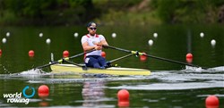 Alexander Vyazovkin, Men's Single Sculls, Russian Federation, 2021 World Rowing Final Olympic Qualification Regatta, Lucerne, Switzerland / Detlev Seyb/MyRowingPhoto.com