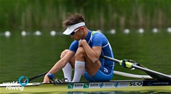 Rajko Hrvat, Men's Single Sculls, Slovenia, 2021 World Rowing Final Olympic Qualification Regatta, Lucerne, Switzerland / Detlev Seyb/MyRowingPhoto.com