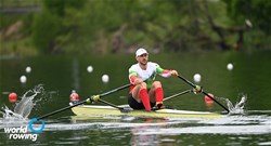Kristian Vasilev, Men's Single Sculls, Bulgaria, 2021 World Rowing Final Olympic Qualification Regatta, Lucerne, Switzerland / Detlev Seyb/MyRowingPhoto.com