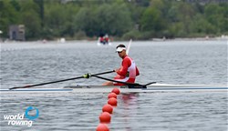 Lukas Reim, Men's Single Sculls, Austria, 2021 World Rowing Final Olympic Qualification Regatta, Lucerne, Switzerland / Detlev Seyb/MyRowingPhoto.com
