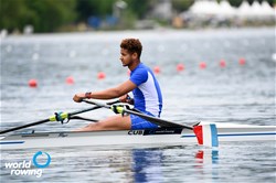 Carlos Andriel Ajete Jauregui, Men's Single Sculls, Cuba, 2021 World Rowing Final Olympic Qualification Regatta, Lucerne, Switzerland / Detlev Seyb/MyRowingPhoto.com