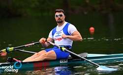Dani Fridman, Men's Single Sculls, Israel, 2021 World Rowing Final Olympic Qualification Regatta, Lucerne, Switzerland / Detlev Seyb/MyRowingPhoto.com