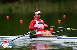Lukas Reim, Men's Single Sculls, Austria, 2021 World Rowing Final Olympic Qualification Regatta, Lucerne, Switzerland / Detlev Seyb/MyRowingPhoto.com