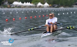 Weronika Deresz (b), Jaclyn Nicole Stelmaszyk (s), Lightweight Women's Double Sculls, Poland, 2021 World Rowing Final Olympic Qualification Regatta, Lucerne, Switzerland / Detlev Seyb/MyRowingPhoto.com
