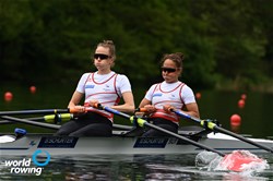 Patricia Merz (b), Frederique Rol (s), Lightweight Women's Double Sculls, Switzerland, 2021 World Rowing Final Olympic Qualification Regatta, Lucerne, Switzerland / Detlev Seyb/MyRowingPhoto.com
