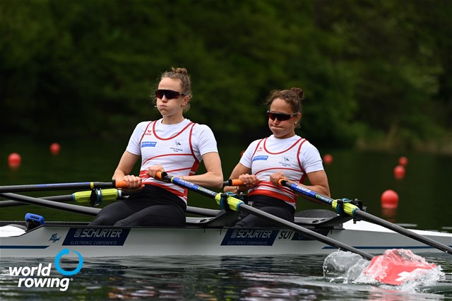 Patricia Merz (b), Frederique Rol (s), Lightweight Women's Double Sculls, Switzerland, 2021 World Rowing Final Olympic Qualification Regatta, Lucerne, Switzerland / Detlev Seyb/MyRowingPhoto.com
