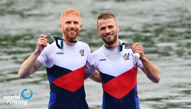Jiri Simanek (b), Miroslav Vrastil (s), Lightweight Men's Double Sculls, Czech Republic, 2021 World Rowing Final Olympic Qualification Regatta, Lucerne, Switzerland / Detlev Seyb/MyRowingPhoto.com