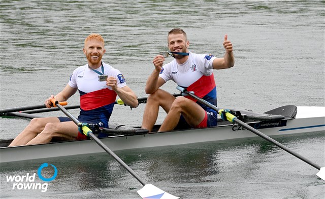 Jiri Simanek (b), Miroslav Vrastil (s), Lightweight Men's Double Sculls, Czech Republic, 2021 World Rowing Final Olympic Qualification Regatta, Lucerne, Switzerland / Detlev Seyb/MyRowingPhoto.com