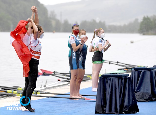Patricia Merz (b), Frederique Rol (s), Lightweight Women's Double Sculls, Switzerland, 2021 World Rowing Final Olympic Qualification Regatta, Lucerne, Switzerland / Detlev Seyb/MyRowingPhoto.com