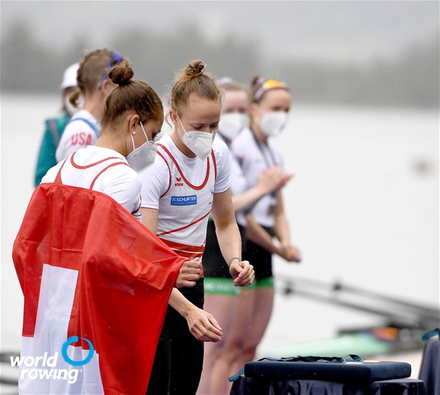 Patricia Merz (b), Frederique Rol (s), Lightweight Women's Double Sculls, Switzerland, 2021 World Rowing Final Olympic Qualification Regatta, Lucerne, Switzerland / Detlev Seyb/MyRowingPhoto.com