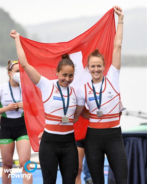 Patricia Merz (b), Frederique Rol (s), Lightweight Women's Double Sculls, Switzerland, 2021 World Rowing Final Olympic Qualification Regatta, Lucerne, Switzerland / Detlev Seyb/MyRowingPhoto.com