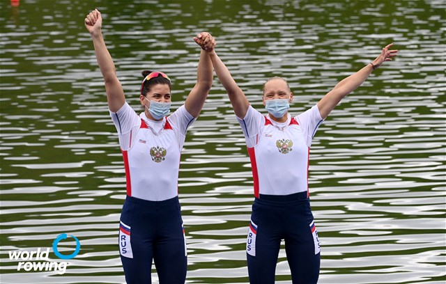 Vasilisa Stepanova (b), Elena Oriabinskaia (s), Women's Pair, Russian Federation, 2021 World Rowing Final Olympic Qualification Regatta, Lucerne, Switzerland / Detlev Seyb/MyRowingPhoto.com