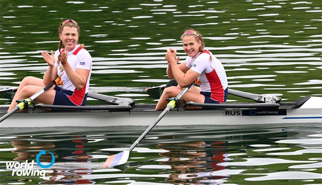 Ekaterina Pitirimova (b), Ekaterina Kurochkina (s), Women's Double Sculls, Russian Federation, 2021 World Rowing Final Olympic Qualification Regatta, Lucerne, Switzerland / Detlev Seyb/MyRowingPhoto.com