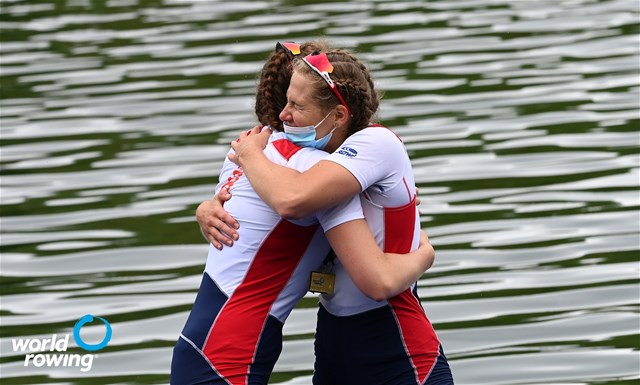 Ekaterina Pitirimova (b), Ekaterina Kurochkina (s), Women's Double Sculls, Russian Federation, 2021 World Rowing Final Olympic Qualification Regatta, Lucerne, Switzerland / Detlev Seyb/MyRowingPhoto.com