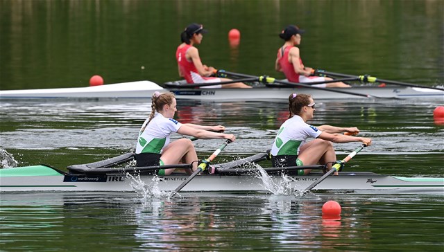 Aoife Casey (b), Margaret Cremen (s), Lightweight Women's Double Sculls, Ireland, 2021 World Rowing Final Olympic Qualification Regatta, Lucerne, Switzerland - Detlev Seyb/MyRowingPhoto.com