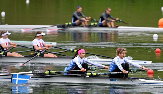 Zoi Fitsiou (b), Evangelia Anastasiadou (s), Lightweight Women's Double Sculls, Greece, 2021 World Rowing Final Olympic Qualification Regatta, Lucerne, Switzerland - Detlev Seyb/MyRowingPhoto.com