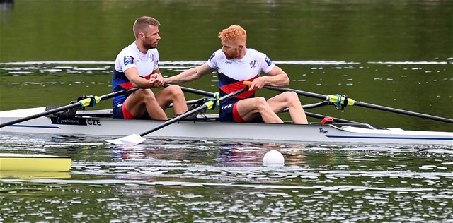 Jiri Simanek (b), Miroslav Vrastil (s), Lightweight Men's Double Sculls, Czech Republic, 2021 World Rowing Final Olympic Qualification Regatta, Lucerne, Switzerland - Detlev Seyb/MyRowingPhoto.com