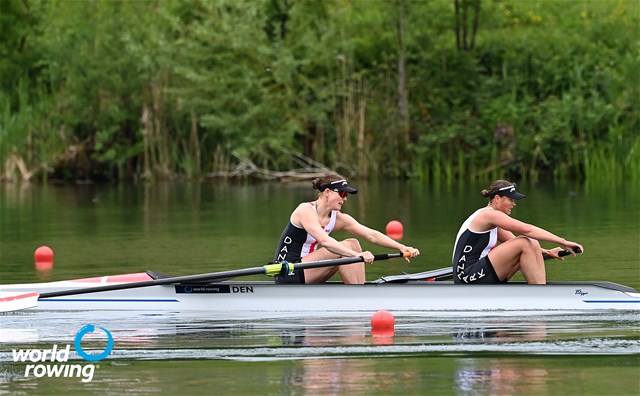 Hedvig Laerke Berg Rasmussen (b), Fie Udby Erichsen (s), Women's Pair, Denmark, 2021 World Rowing Final Olympic Qualification Regatta, Lucerne, Switzerland - Detlev Seyb/MyRowingPhoto.com