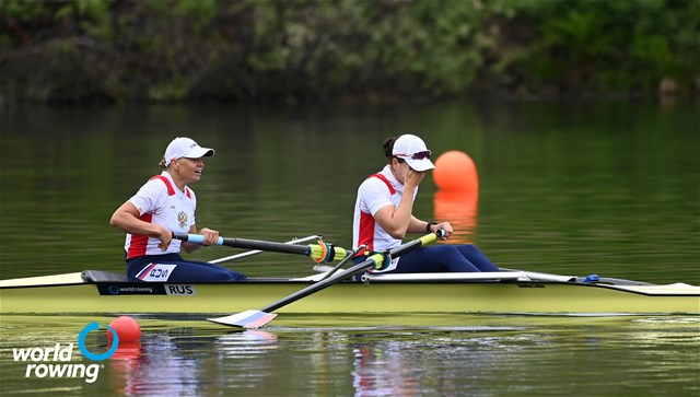 Vasilisa Stepanova (b), Elena Oriabinskaia (s), Women's Pair, Russian Federation, 2021 World Rowing Final Olympic Qualification Regatta, Lucerne, Switzerland - Detlev Seyb/MyRowingPhoto.com