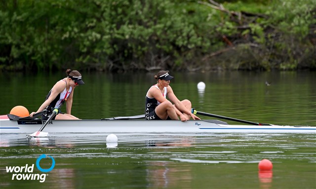 Hedvig Laerke Berg Rasmussen (b), Fie Udby Erichsen (s), Women's Pair, Denmark, 2021 World Rowing Final Olympic Qualification Regatta, Lucerne, Switzerland - Detlev Seyb/MyRowingPhoto.com