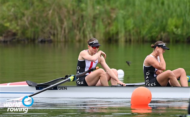 Hedvig Laerke Berg Rasmussen (b), Fie Udby Erichsen (s), Women's Pair, Denmark, 2021 World Rowing Final Olympic Qualification Regatta, Lucerne, Switzerland - Detlev Seyb/MyRowingPhoto.com