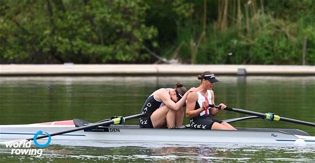 Hedvig Laerke Berg Rasmussen (b), Fie Udby Erichsen (s), Women's Pair, Denmark, 2021 World Rowing Final Olympic Qualification Regatta, Lucerne, Switzerland - Detlev Seyb/MyRowingPhoto.com