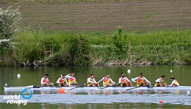 Alexandru Chioseaua (b), Florin-Sorin Lehaci, Constantin Radu, Sergiu-Vasile Bejan, Vlad-Dragos Aicoboae, Constantin Adam, Florin-Nicolae Arteni-Fintinariu, Ciprian Huc (s), Adrian Munteanu (c), Men's Eight, Romania