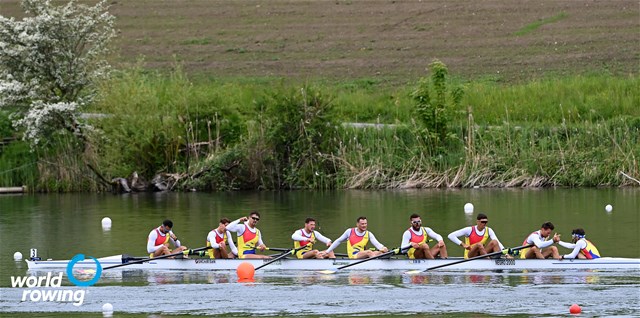 Alexandru Chioseaua (b), Florin-Sorin Lehaci, Constantin Radu, Sergiu-Vasile Bejan, Vlad-Dragos Aicoboae, Constantin Adam, Florin-Nicolae Arteni-Fintinariu, Ciprian Huc (s), Adrian Munteanu (c), Men's Eight, Romania