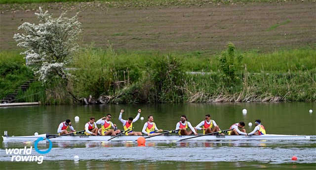 Alexandru Chioseaua (b), Florin-Sorin Lehaci, Constantin Radu, Sergiu-Vasile Bejan, Vlad-Dragos Aicoboae, Constantin Adam, Florin-Nicolae Arteni-Fintinariu, Ciprian Huc (s), Adrian Munteanu (c), Men's Eight, Romania