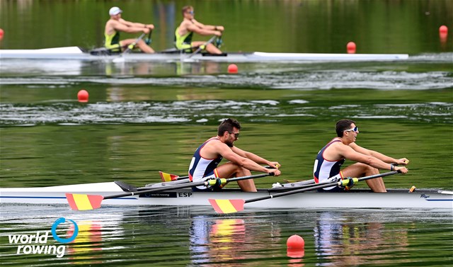 Rodrigo Conde Romero (b), Aleix Garci Garcia Pujolar (s), Men's Double Sculls, Spain, 2021 World Rowing Final Olympic Qualification Regatta, Lucerne, Switzerland - Detlev Seyb/MyRowingPhoto.com