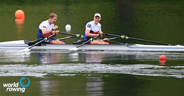 Jakub Podrazil (b), Jan Cincibuch (s), Men's Double Sculls, Czech Republic, 2021 World Rowing Final Olympic Qualification Regatta, Lucerne, Switzerland - Detlev Seyb/MyRowingPhoto.com