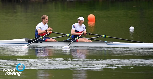 Jakub Podrazil (b), Jan Cincibuch (s), Men's Double Sculls, Czech Republic, 2021 World Rowing Final Olympic Qualification Regatta, Lucerne, Switzerland - Detlev Seyb/MyRowingPhoto.com
