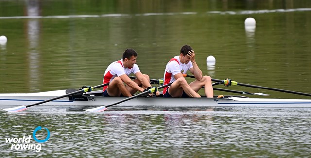 Ilya Kondratyev (b), Andrey Potapkin (s), Men's Double Sculls, Russian Federation, 2021 World Rowing Final Olympic Qualification Regatta, Lucerne, Switzerland - Detlev Seyb/MyRowingPhoto.com