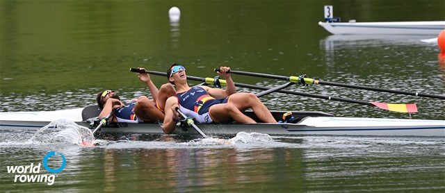 Rodrigo Conde Romero (b), Aleix Garci Garcia Pujolar (s), Men's Double Sculls, Spain, 2021 World Rowing Final Olympic Qualification Regatta, Lucerne, Switzerland - Detlev Seyb/MyRowingPhoto.com