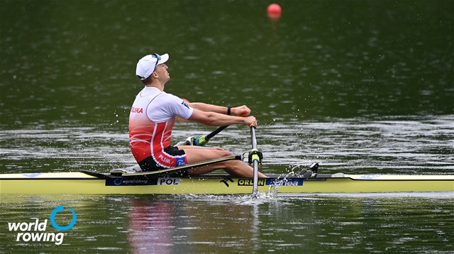 Natan Wegrzycki-Szymczyk, Men's Single Sculls, Poland, 2021 World Rowing Final Olympic Qualification Regatta, Lucerne, Switzerland - Detlev Seyb/MyRowingPhoto.com