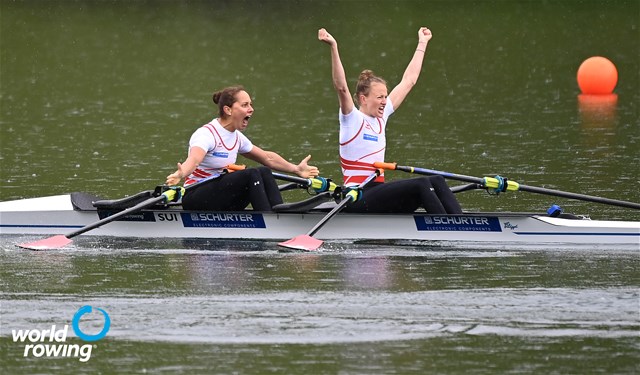 Patricia Merz (b), Frederique Rol (s), Lightweight Women's Double Sculls, Switzerland, 2021 World Rowing Final Olympic Qualification Regatta, Lucerne, Switzerland - Detlev Seyb/MyRowingPhoto.com