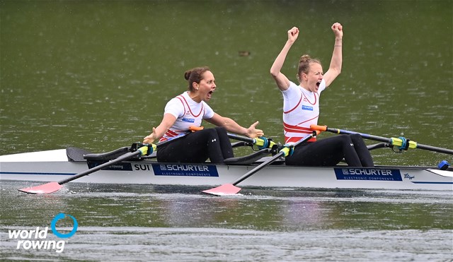 Patricia Merz (b), Frederique Rol (s), Lightweight Women's Double Sculls, Switzerland, 2021 World Rowing Final Olympic Qualification Regatta, Lucerne, Switzerland - Detlev Seyb/MyRowingPhoto.com